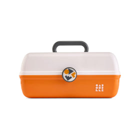 Caboodles On-The-Go Girl Makeup Box white over orange front view