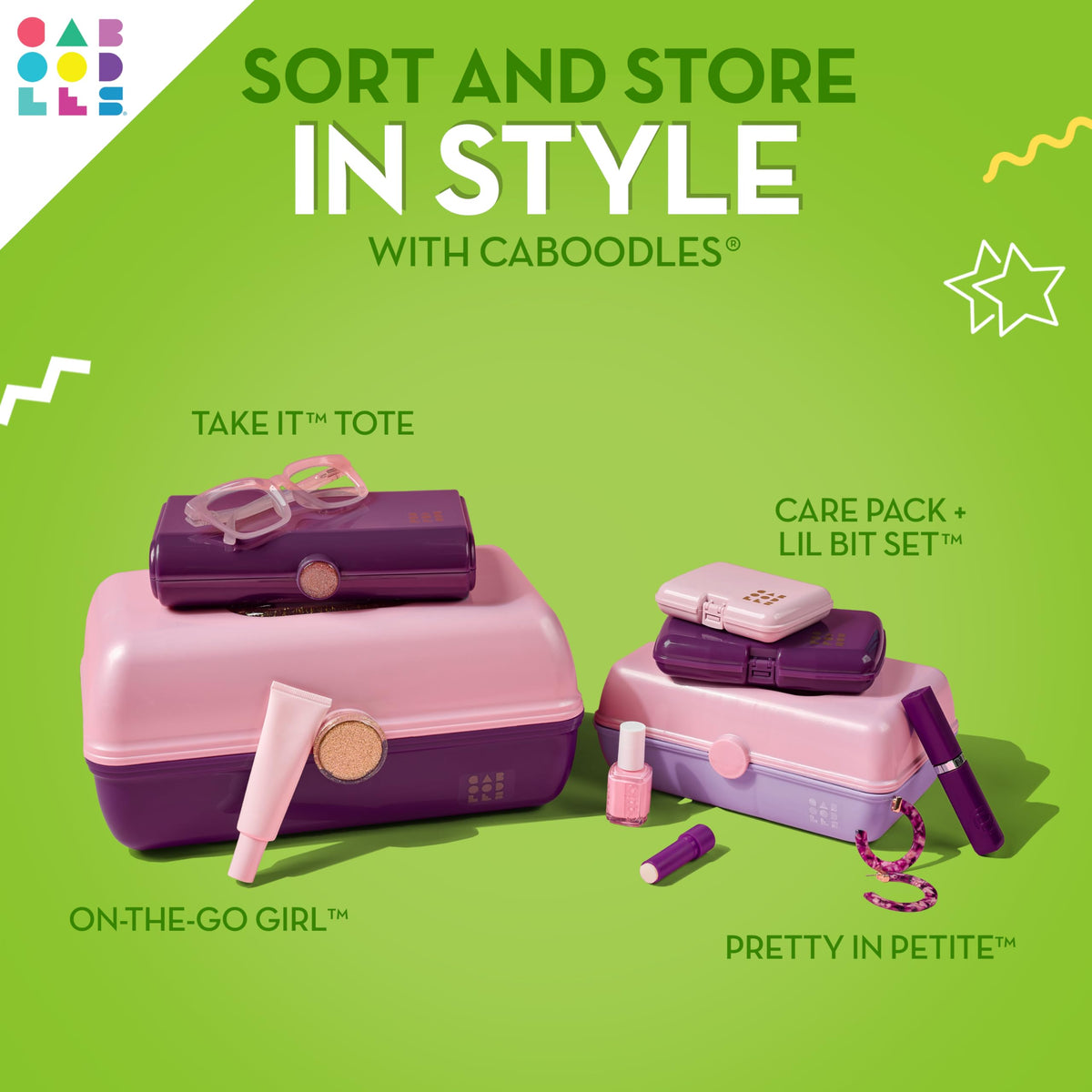Caboodles On-The-Go Girl Makeup Box with mirror open
