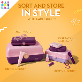 Caboodles Take-It Tote compact size fitting in a tote bag
