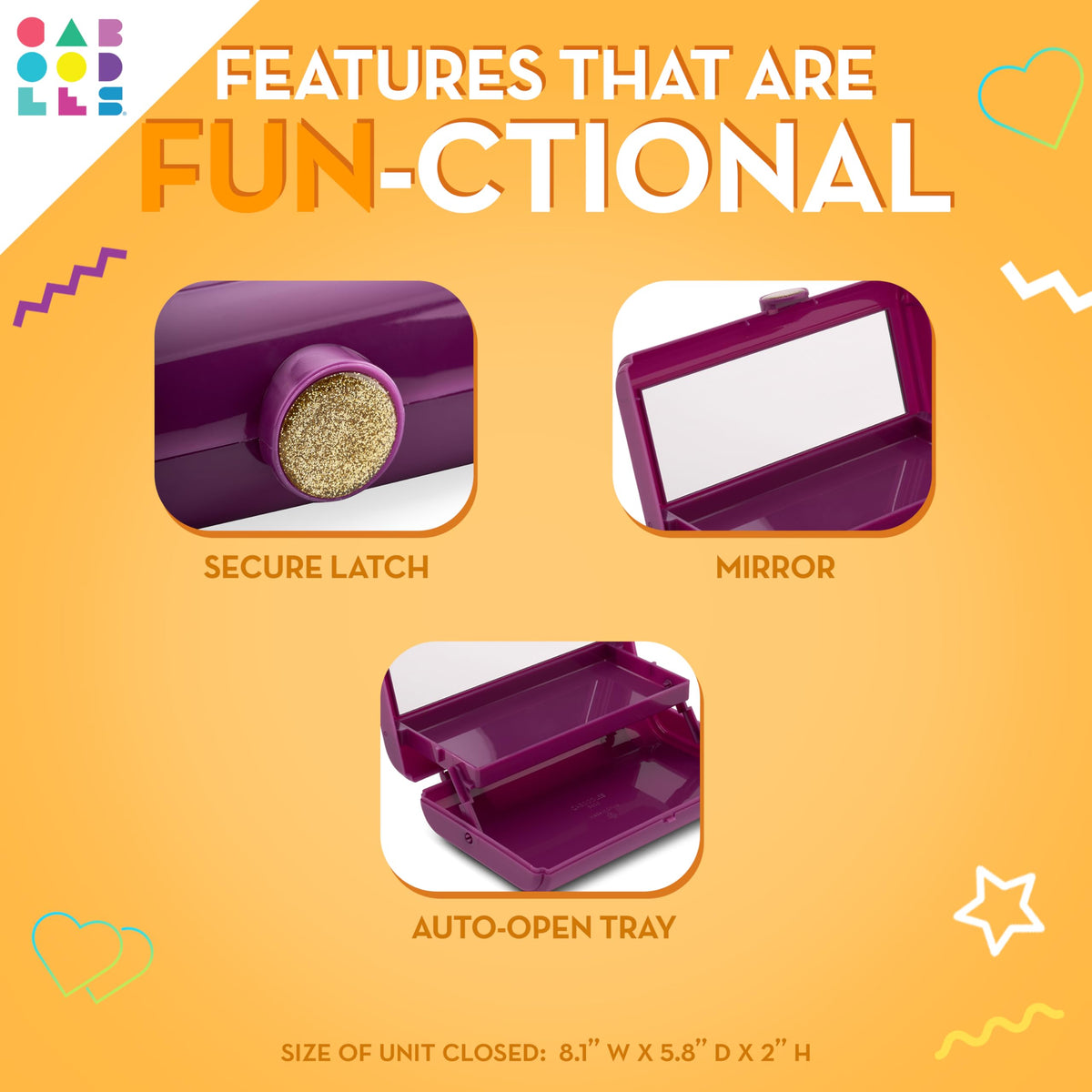Caboodles Take-It Tote large mirror and interior compartments