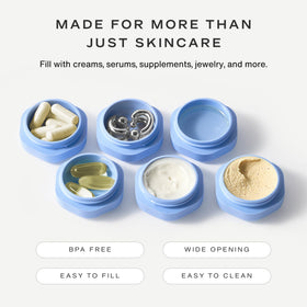 Cadence Capsules Basic Skincare Set wide opening for easy filling