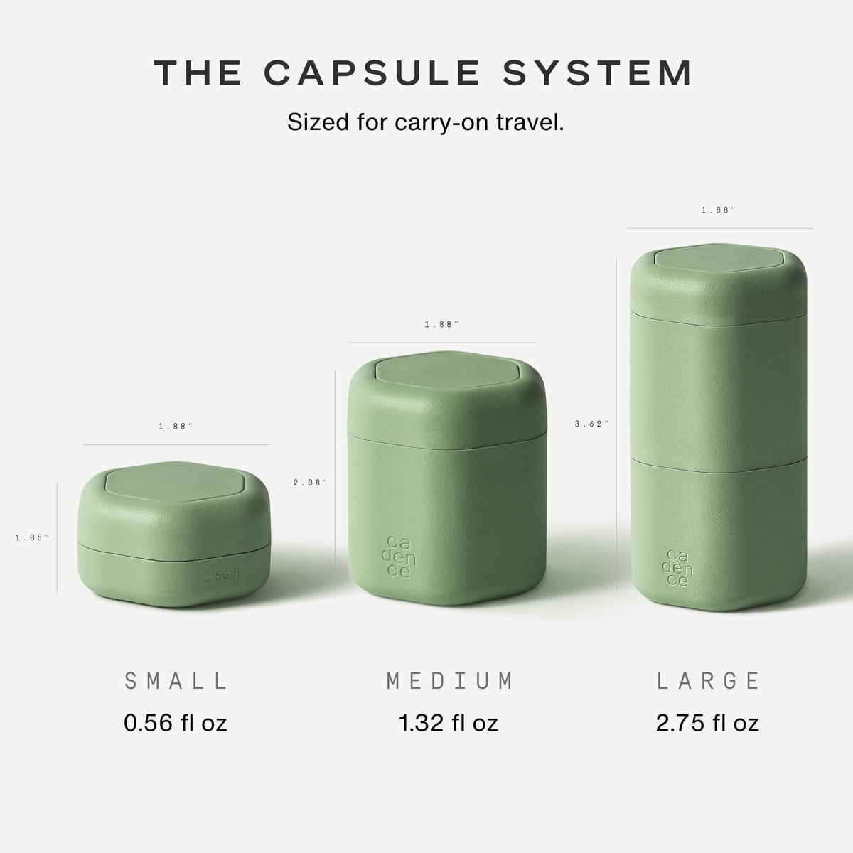 Cadence capsules with cleanser, moisturiser, and sun icon tiles