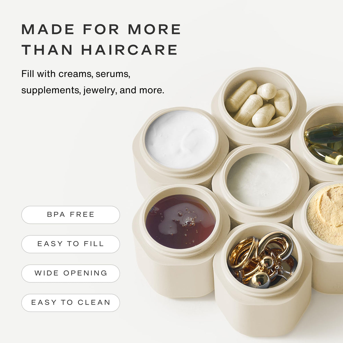 Cadence Haircare Capsule Set arranged vertically showcasing magnetic connection