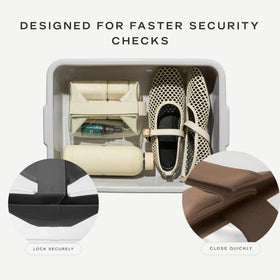 Cadence Parcel Clear Travel Kit in lifestyle setting