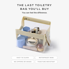 Cadence Parcel Clear Travel Kit inside view with toiletries