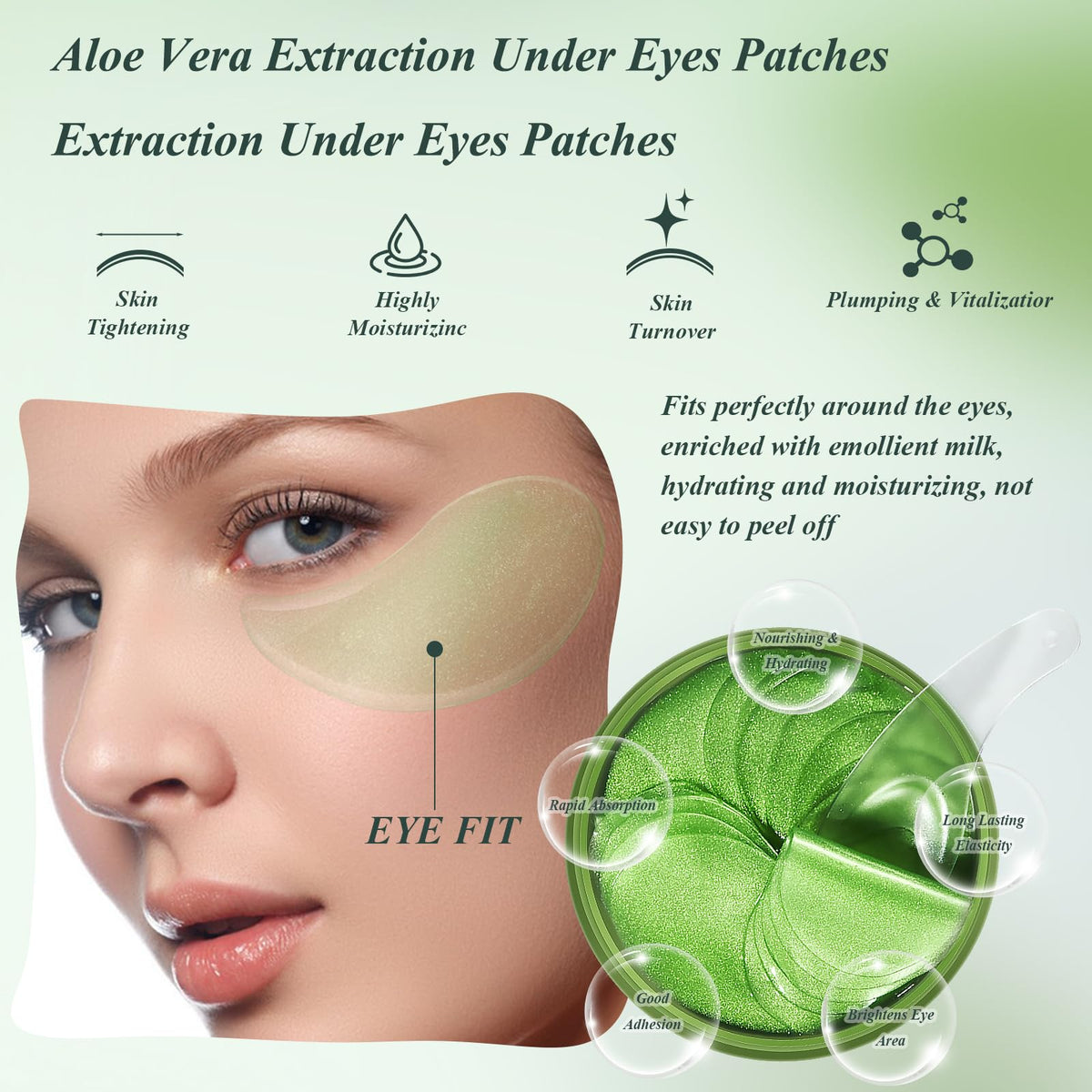 Caewous Aloe Vera Under Eye Patches laid out on a surface