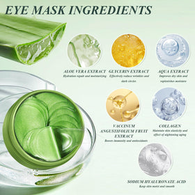 Caewous Aloe Vera Under Eye Patches with aloe vera leaves