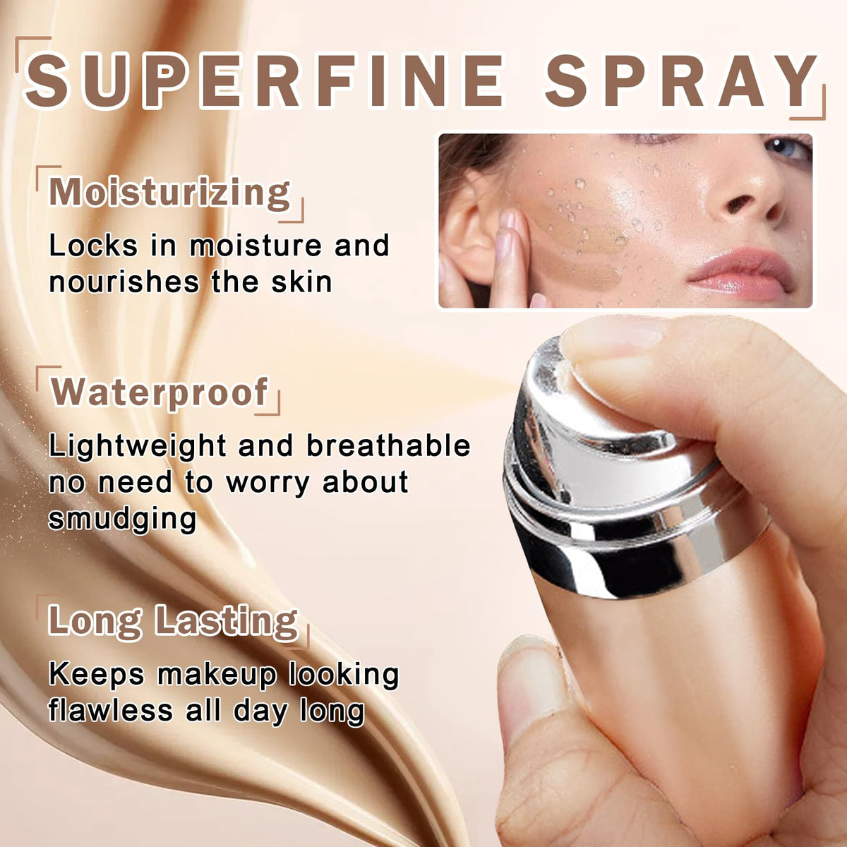 CAHIUYOA Airbrush Foundation Makeup 01 Natural on skin