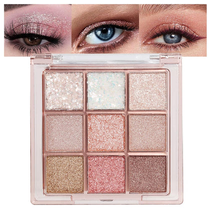 CAKAILA 9-Colour Eyeshadow Palette front view showing vibrant shades