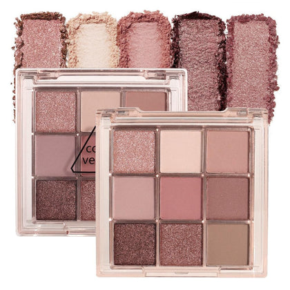 CAKAILA 9-Colour Eyeshadow Palette front view with vibrant shades