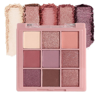CAKAILA 9-Colour Eyeshadow Palette front view with vibrant shades