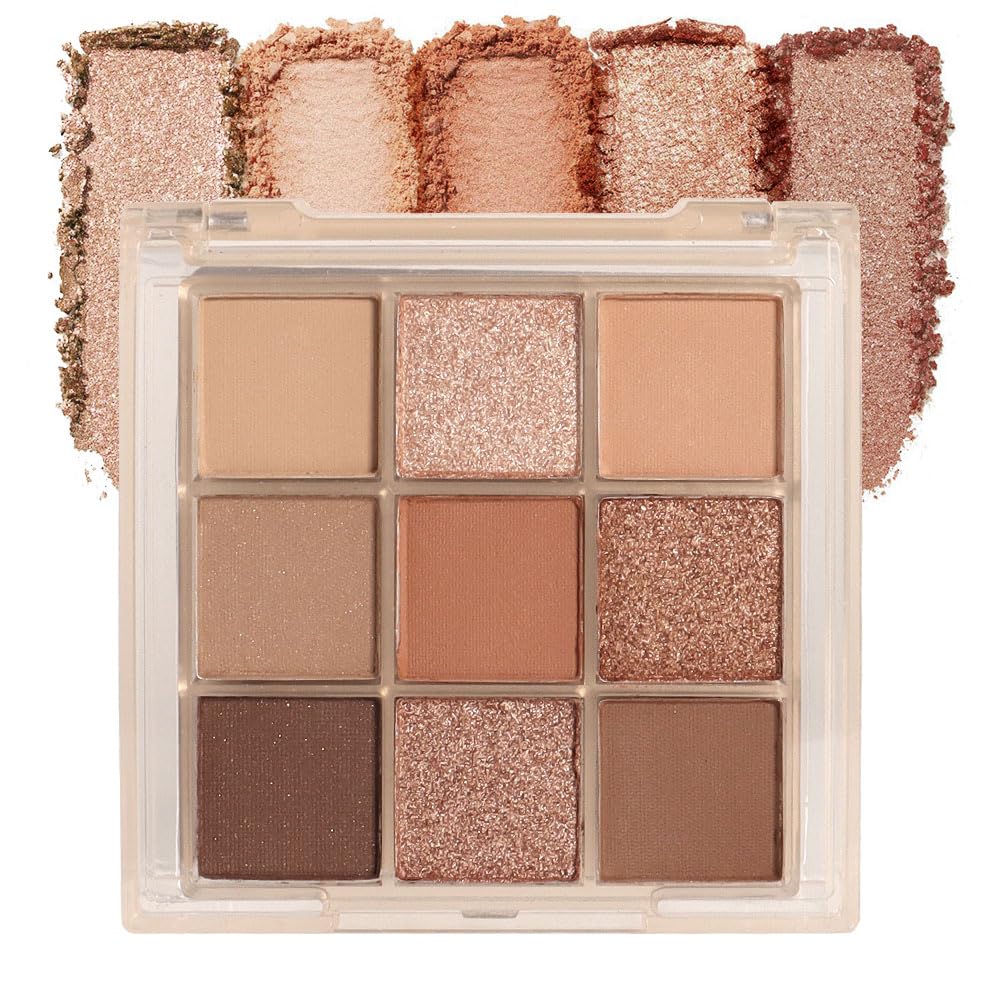 CAKAILA Colourful Eyeshadow Palette front view with 9 vibrant shades