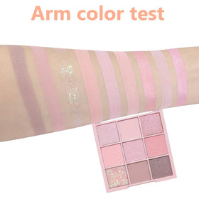 CAKAILA Light Pink Eyeshadow Palette close-up of soft powder texture