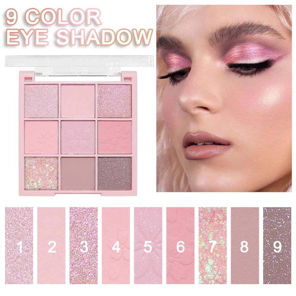 CAKAILA Light Pink Eyeshadow Palette open showing colour selection