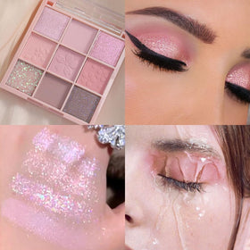 CAKAILA Light Pink Eyeshadow Palette swatches on skin