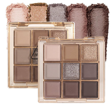 CAKAILA Nude Eyeshadow Palette front view with 9 vibrant colours