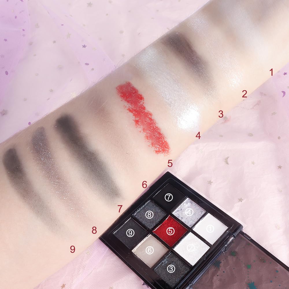 CAKAILA Smokey Black Red Eyeshadow Palette packaging and design