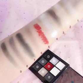 CAKAILA Smokey Black Red Eyeshadow Palette packaging and design
