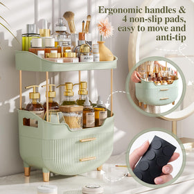 caktraie 4-Tier Makeup Organizer in a bathroom setting