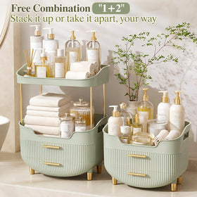 caktraie 4-Tier Makeup Organizer top view showcasing elegant design