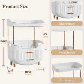 caktraie 4-Tier Makeup Organizer with cosmetics displayed inside