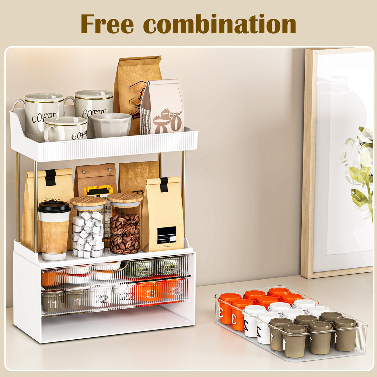caktraie 5 Tier Acrylic Organizer in a bathroom setting