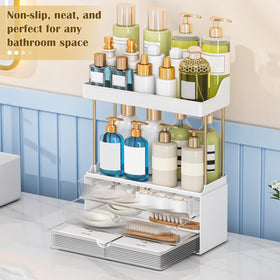 caktraie 5 Tier Organizer side view showing shelves