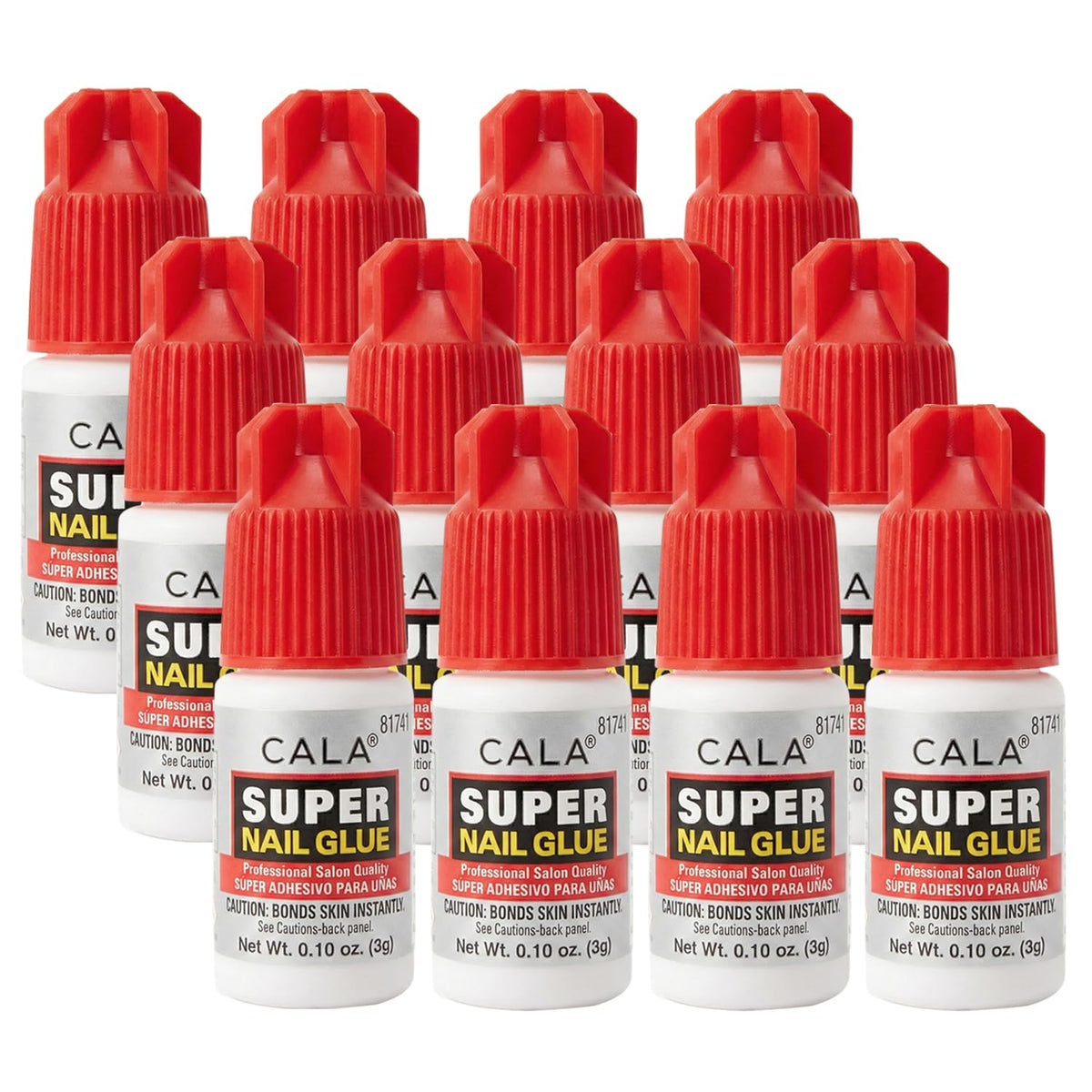 CALA Super Nail Glue pack front view with 12 tubes