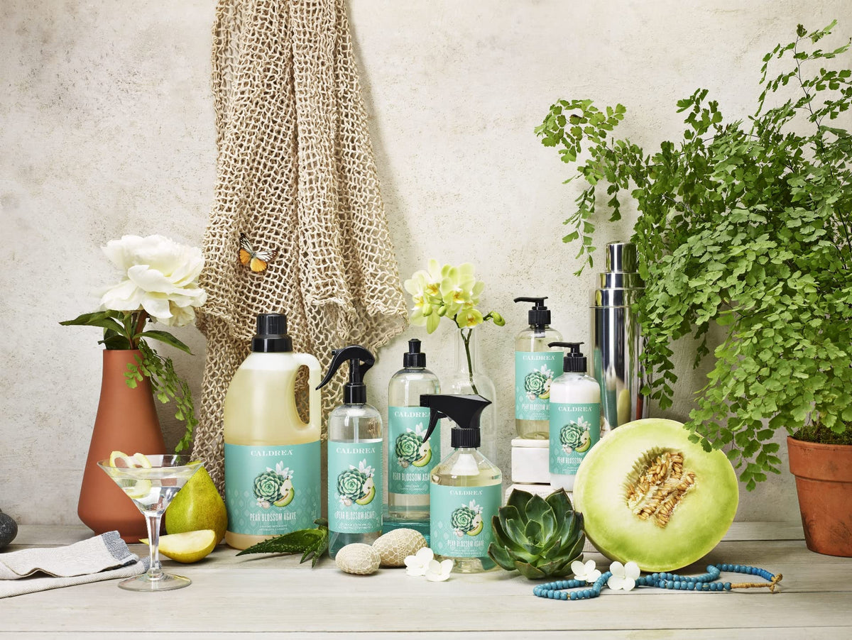 Caldrea Pear Blossom Agave Hand Wash Soap with soap dispenser