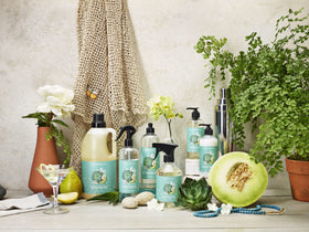 Caldrea Pear Blossom Agave Hand Wash Soap with soap dispenser