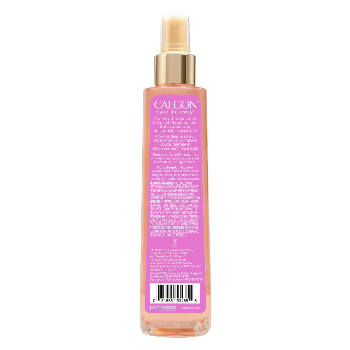 Calgon Marshmallow Body Mist 8-ounce bottle with packaging