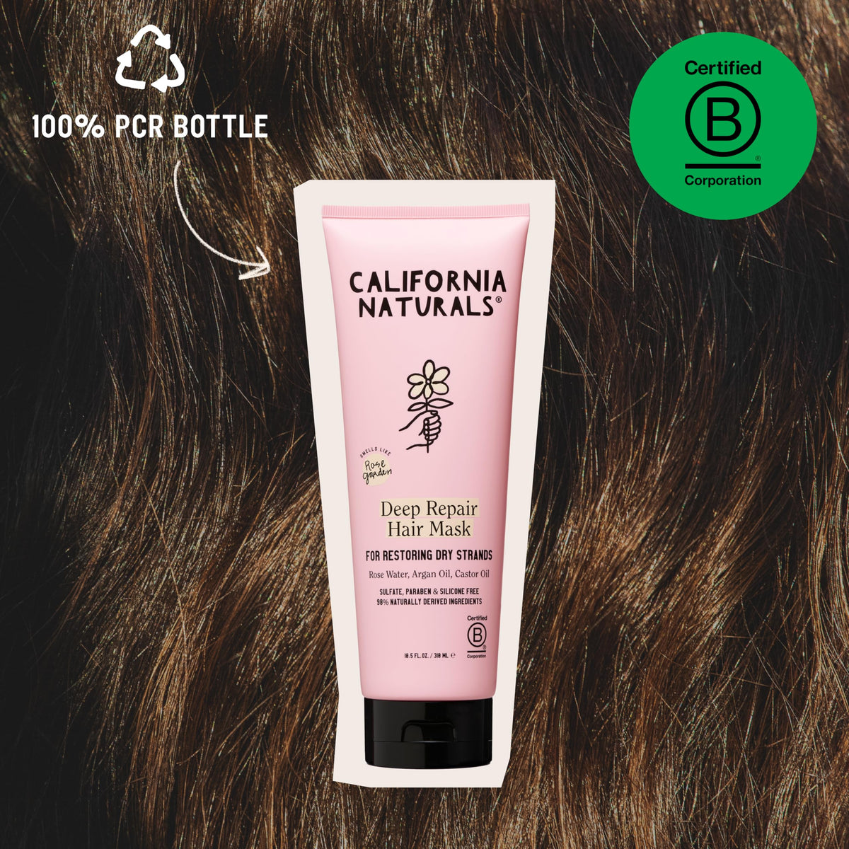 California Naturals Deep Repair Hair Mask on hair