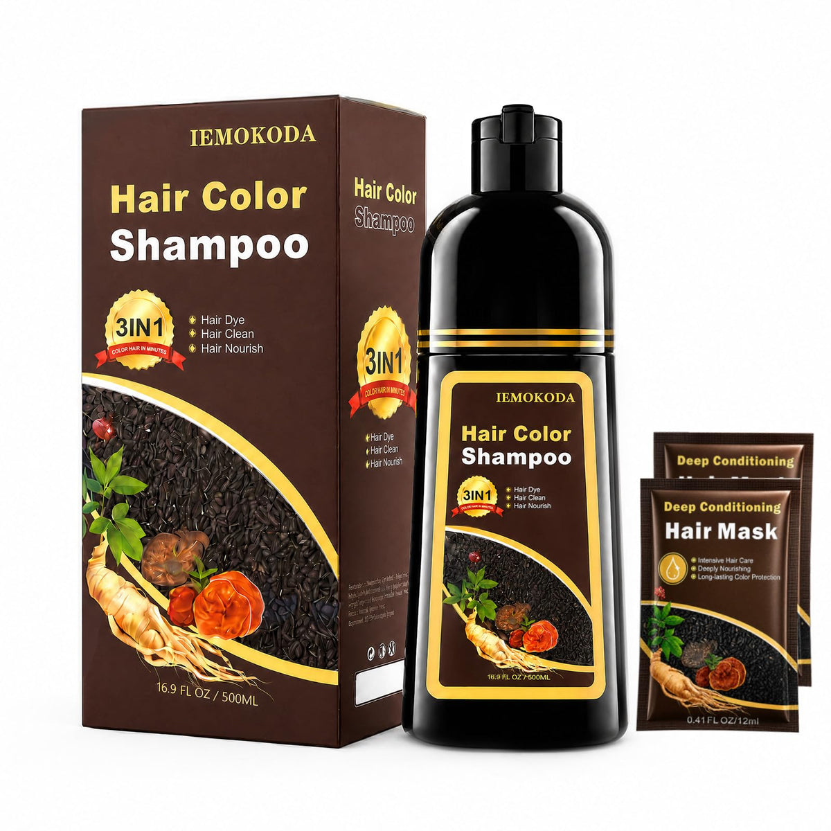 Callmynm Light Brown Hair Dye Shampoo 500ml front view
