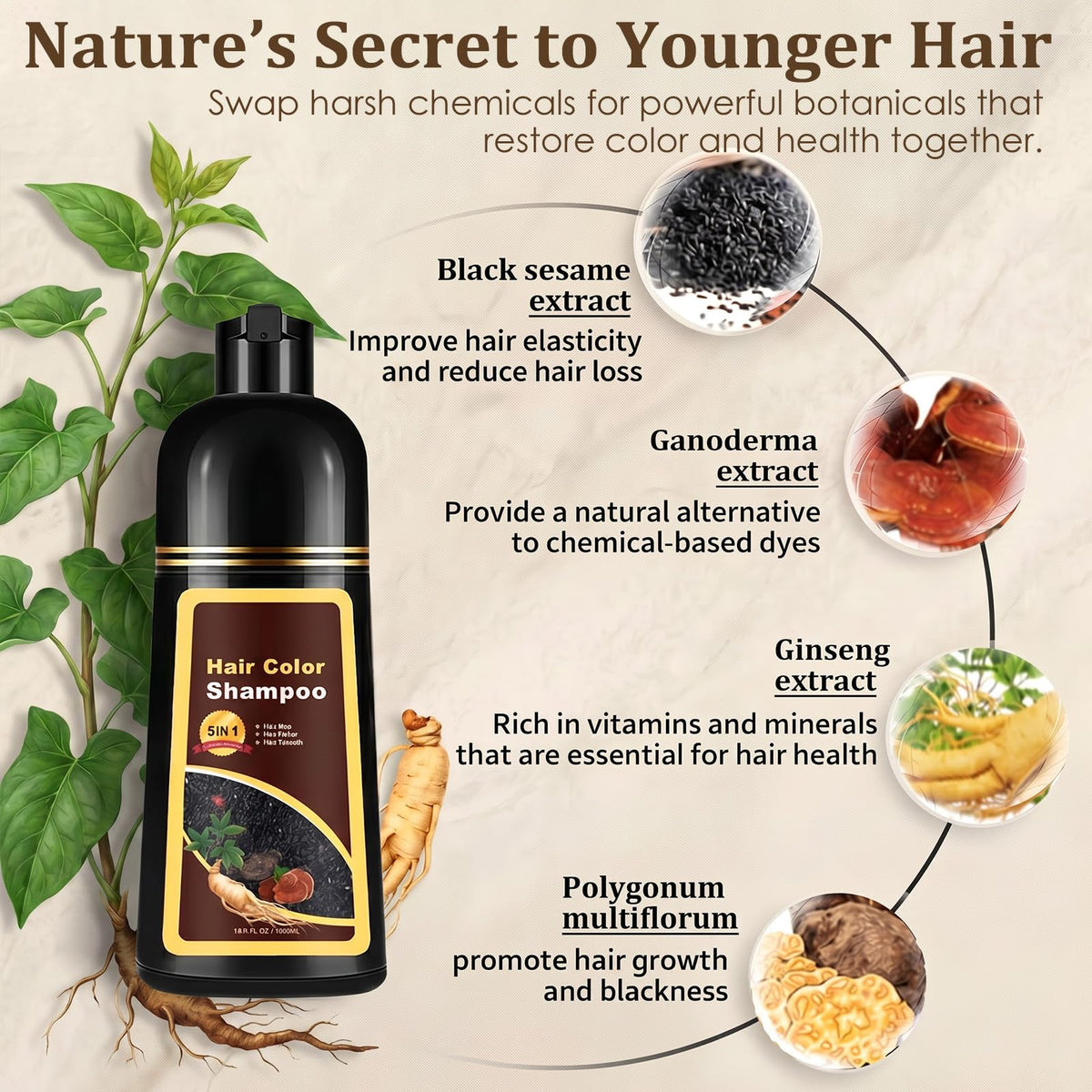 Callmynm Light Brown Hair Dye Shampoo application on hair
