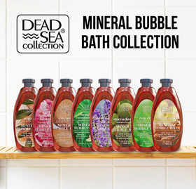 Calming bath setup featuring Dead Sea Collection Bubble Bath