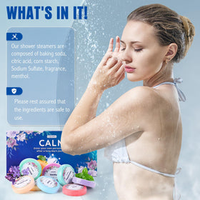 CalmNFiz Shower Steamer peppermint scent close-up