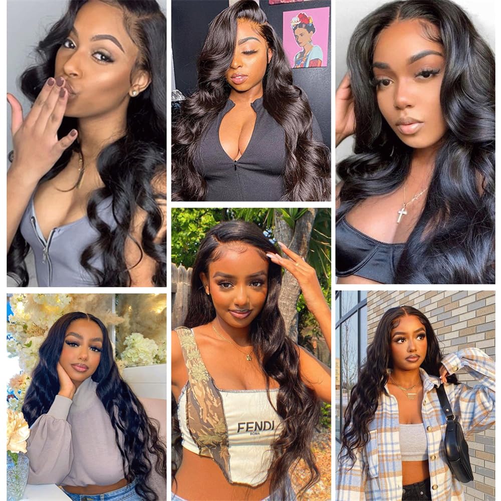 CALNESHIA Body Wave Clip In Hair Extensions wavy texture