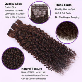 CALNESHIA Chocolate Brown Kinky Curly Clip Ins lifestyle