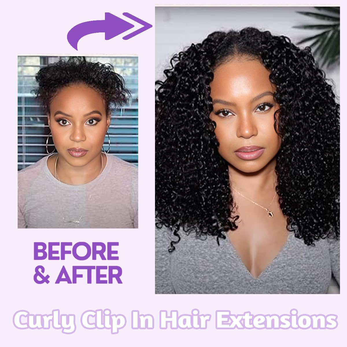 CALNESHIA Curly Clip In Extensions displayed on a mannequin