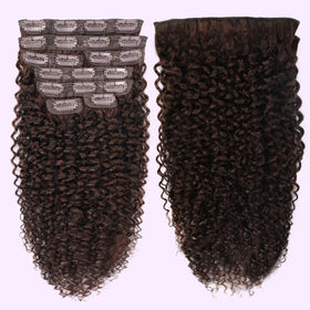 CALNESHIA Kinky Curly Clip Ins packaging