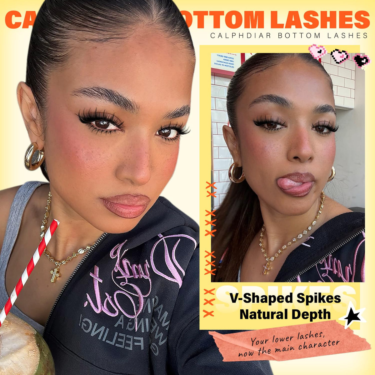 calphdiar Bottom Lash Clusters close-up of lashes