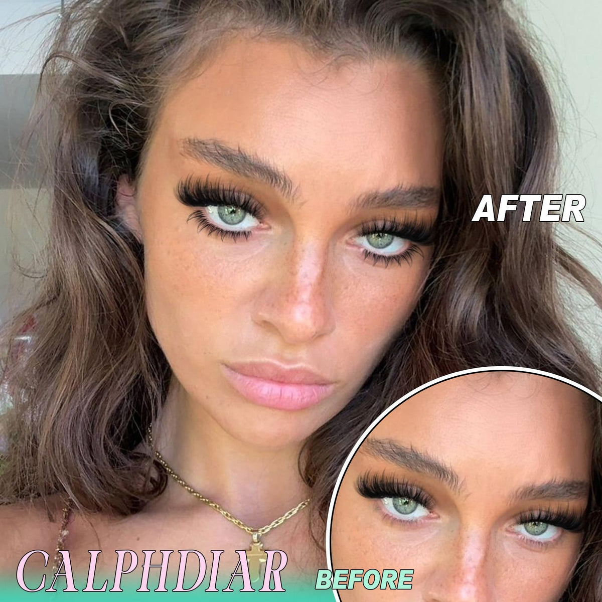 calphdiar Bottom Lashes application on model