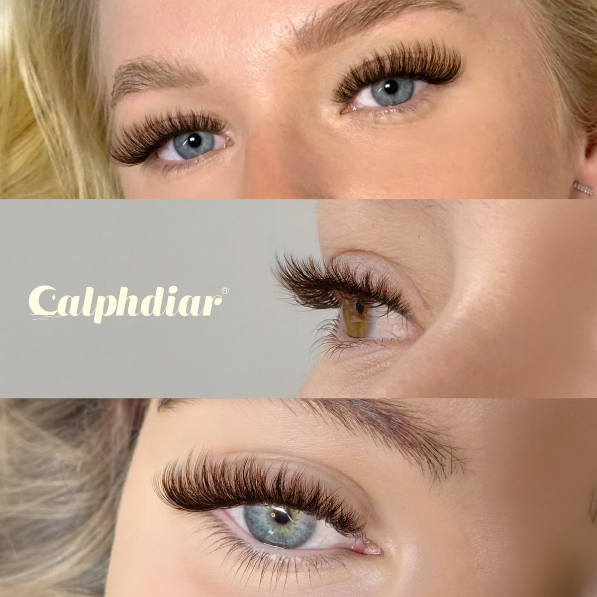 calphdiar Brown Lash Clusters close-up view