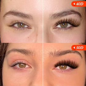 calphdiar Brown Lash Clusters on model