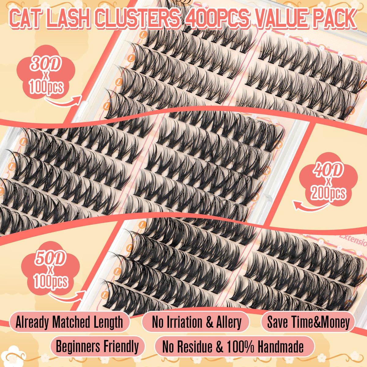 calphdiar Cat Eye Lash Clusters close-up