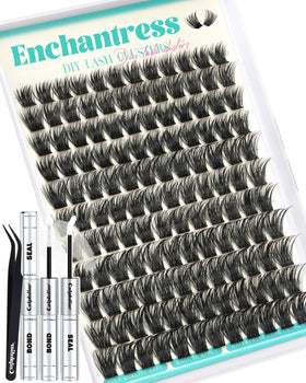 calphdiar Enchantress Lash Clusters Kit front view with various lash lengths