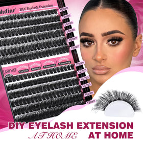 calphdiar Lash Clusters D-Curly lashes in use