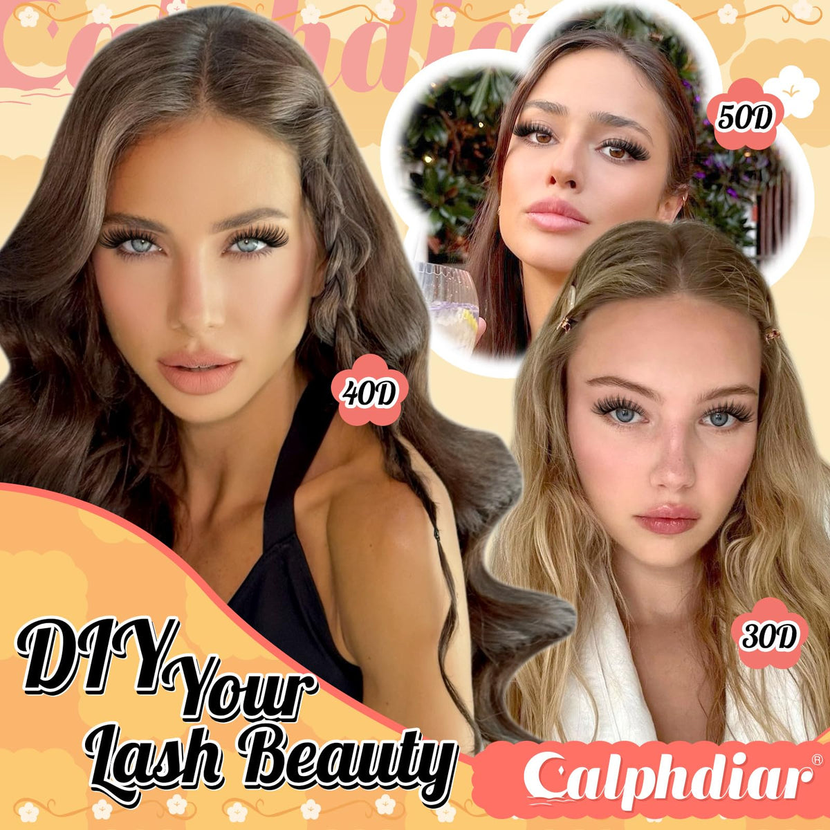 calphdiar lash clusters in a beauty setup