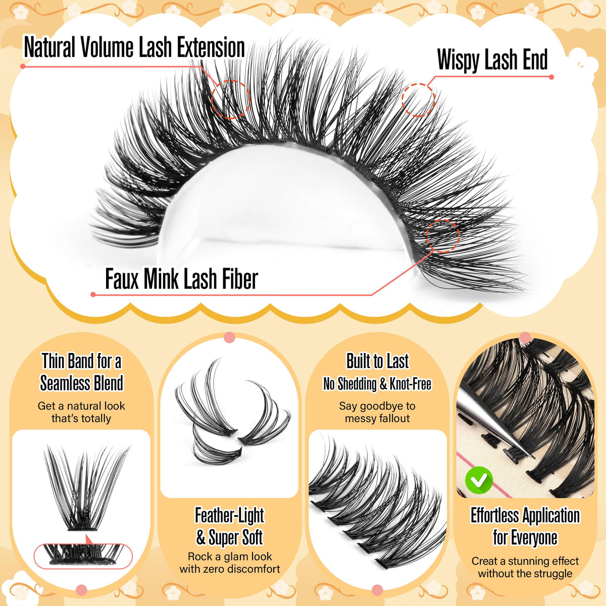 calphdiar Lash Clusters Kit 30D-100D application process