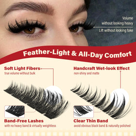 calphdiar Lash Clusters on model's eyes